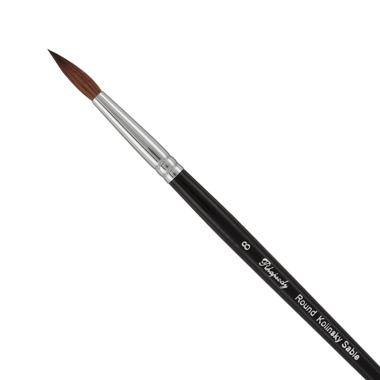 Creative Mark Rhapsody Kolinsky Sable Brushes for Professional Watercolorists - Round Excellent Spring, Full Belly, Split-Proof Points, Chrome Ferrules, Short Handle, English Sizing